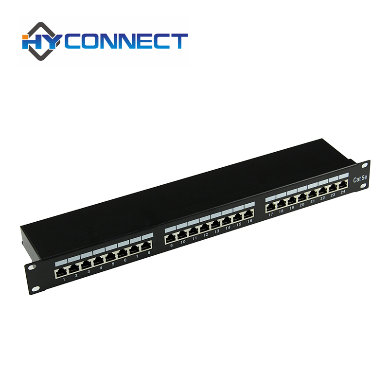 Сетевой Патч-панель 1U FTP Cat5E 24 портовая коммутационная панель