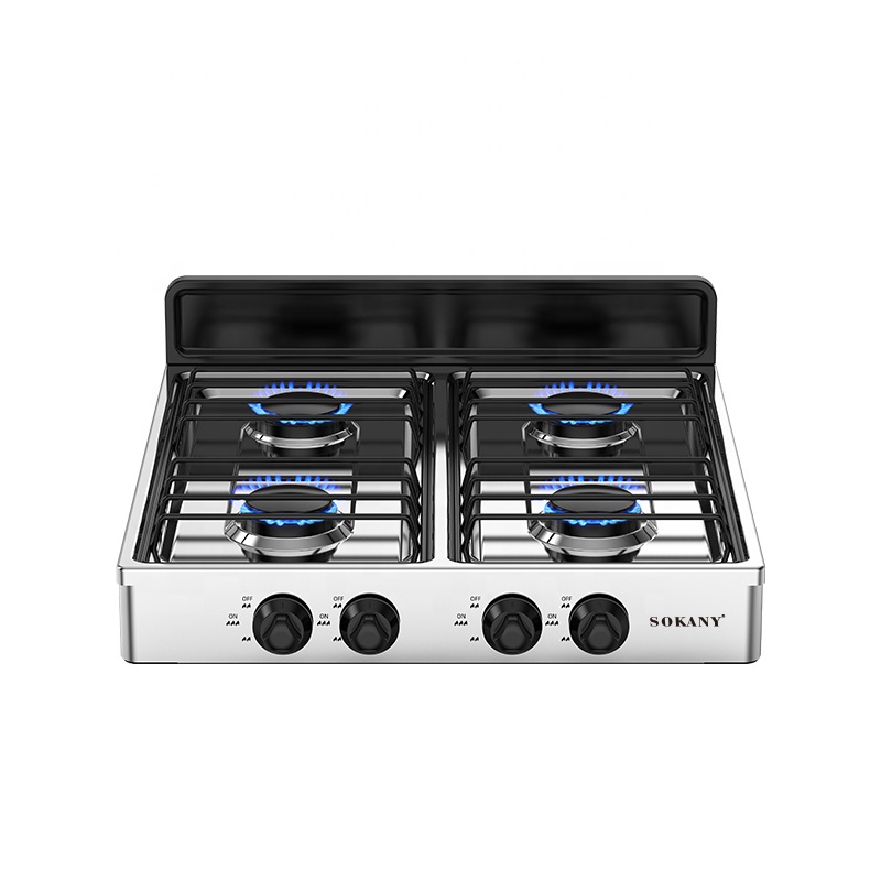 Sokany Kitchen Gas Cooking Stoves Parts Small Kitchen Appliances 4burner Stainless Steel Electric Gas Stove With Oven