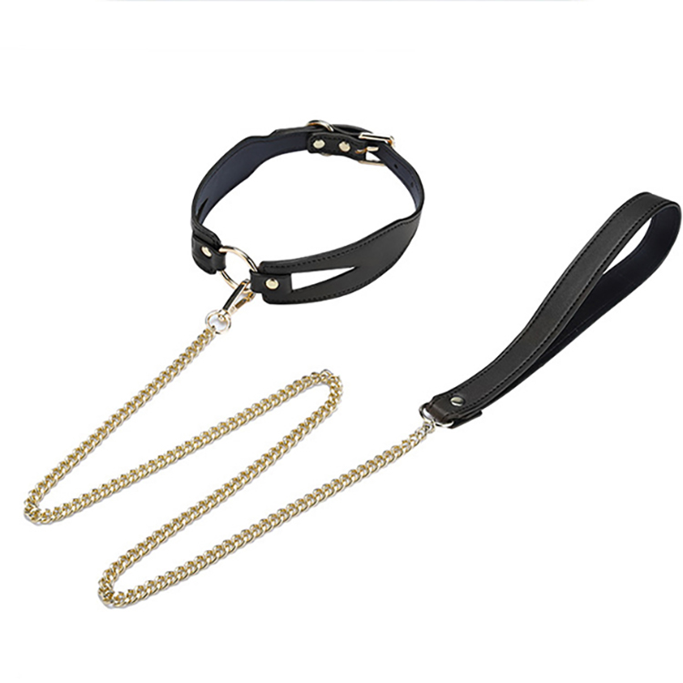 Wholesale Woman Leather Neck Harness Belt Collar Woman Leather Necklace Harness Female Erotic Toys