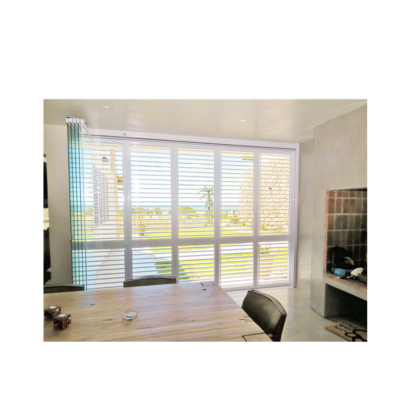 retractable louver blades for sliding folding shutter door system