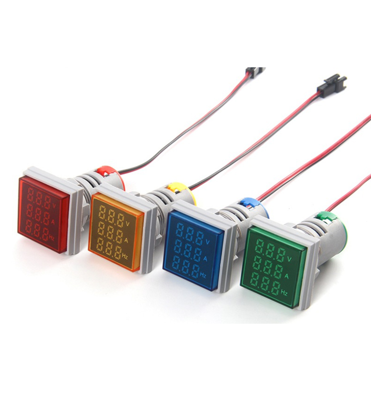Pilot lamp LED Digital Voltmeter Ammeter HZ Hertz Meter Signal Lights Voltage Current Frequency Combo Meter Volt Indicator