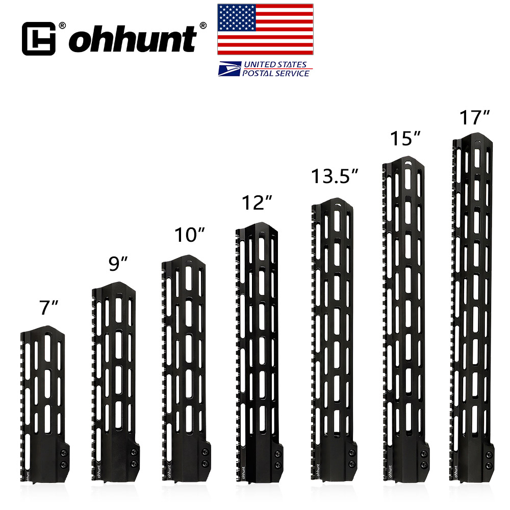 Защитная накладка для прицела Ohhunt, анодированная матовая черная накладка M-Lok для AR15 M4 M16, 7 дюймов 9 дюймов 10 дюймов 12 дюймов 13,5 дюймов 15 дюймов 17 дюймов, отправка из США