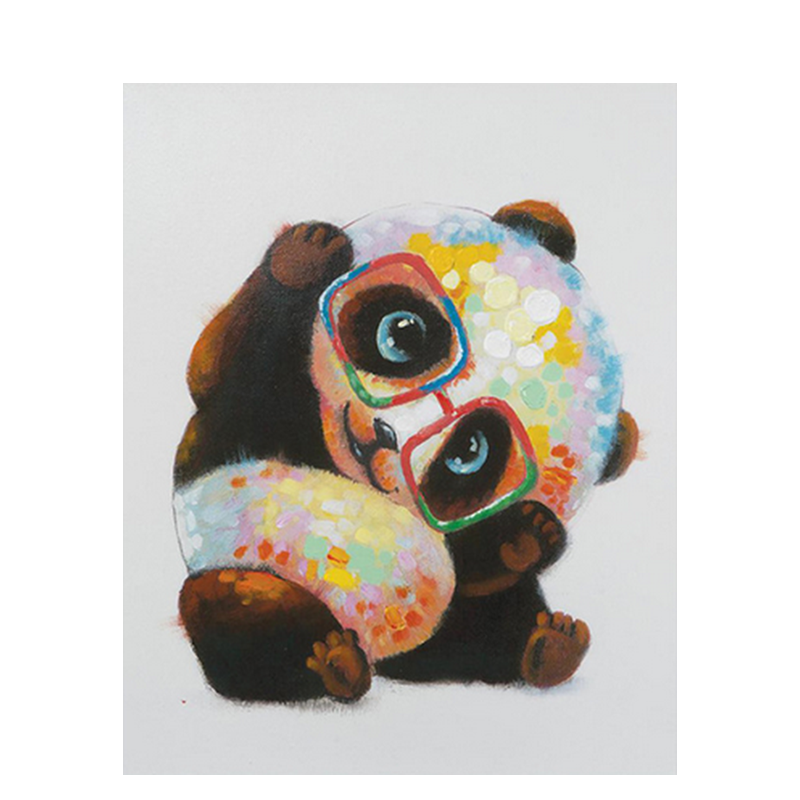 Diy painting by numbers handpainted cartoon panda paint by number puzzle