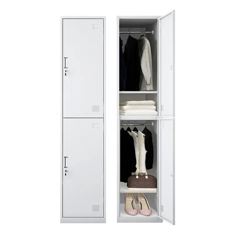 Hot Sale Knock Down Structure Staff Work Clothes Wardrobe With Two Doors Locker