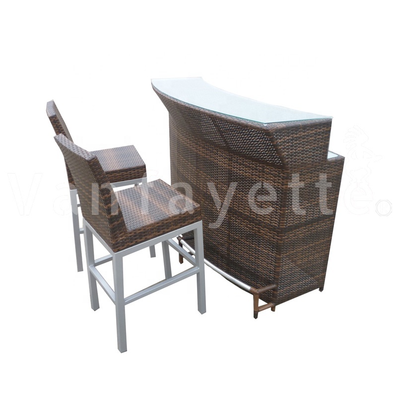 Otto Furniture Set for Bar Cheap Rattan Bar Table Rattan Outdoor Furniture Rattan Patio Bar Set