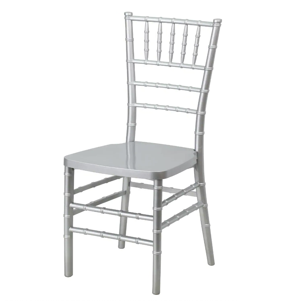 Стул Chiavari из серебристой смолы, стул Bjflamingo Chiavari