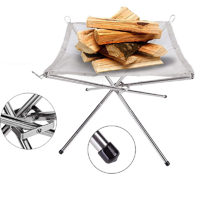 FEISTEL Hot sale portable foldable Stainless Steel camping outdoor fire pit grill