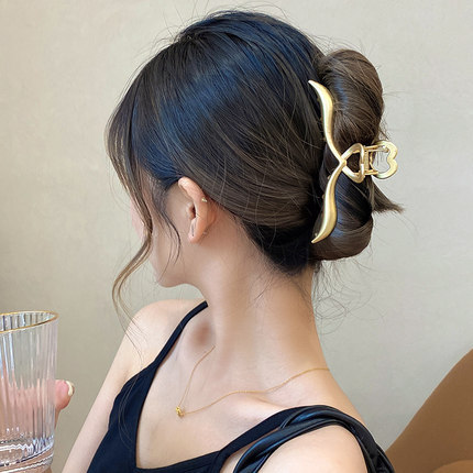 Korean Metal Large Hair Claw Plate Hair Non Slip Alloy Hair Claw Clips For Women