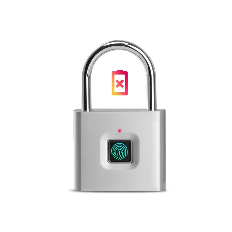 Zinc Alloy Smart Fingerprint Portable Security Lock Usb Rechargeable Fingerprint Padlock Quick Unlock