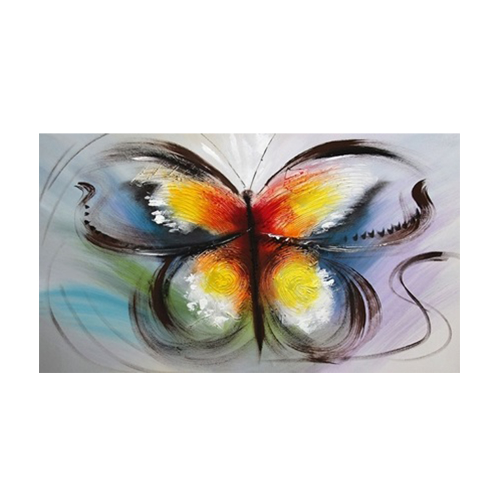 High quality 100% handmade animal oil painting square butterfly painting on canvas for home decoration