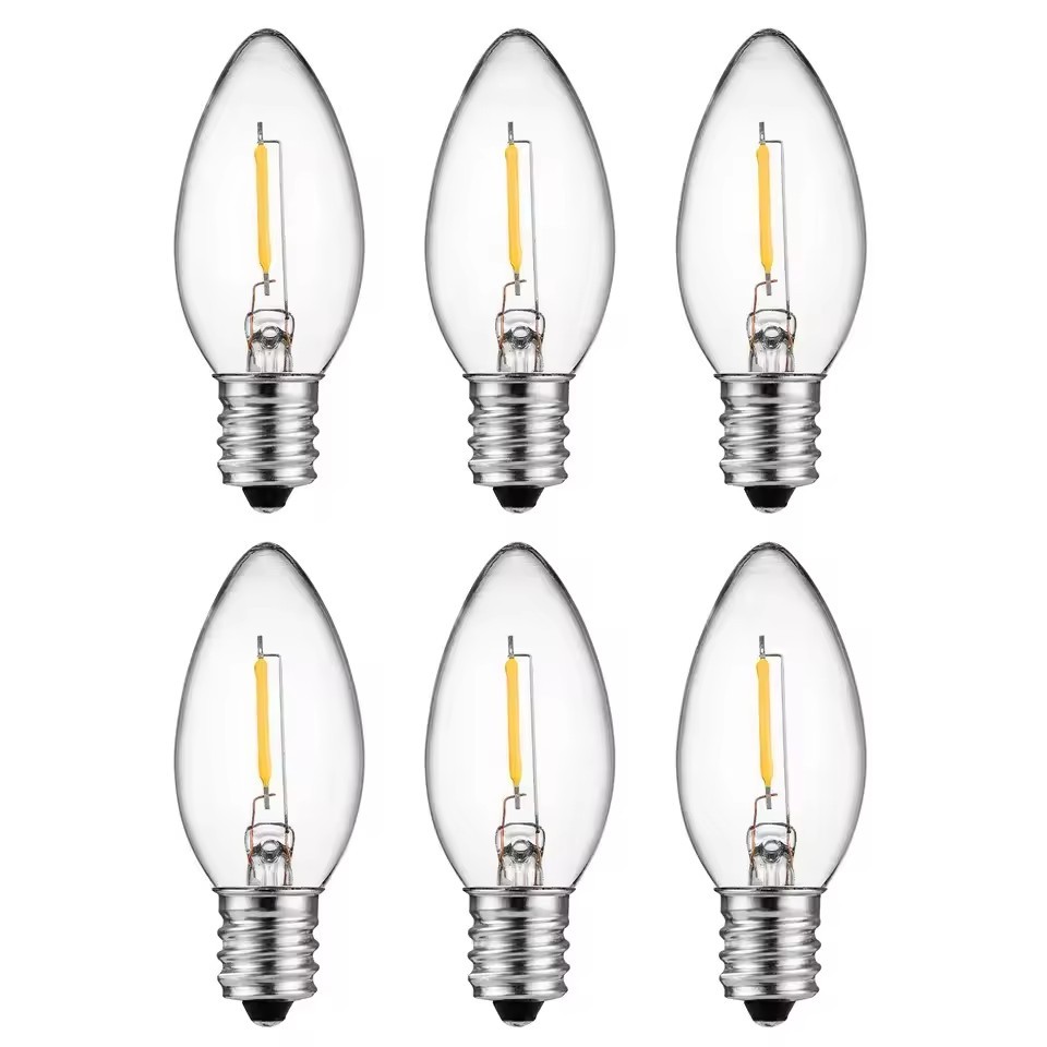 Best Selling Wholesale Price 2700K Warm White Mini Candle Filament C7 C9 Lamp for Home Decoration E14 Light Bulb