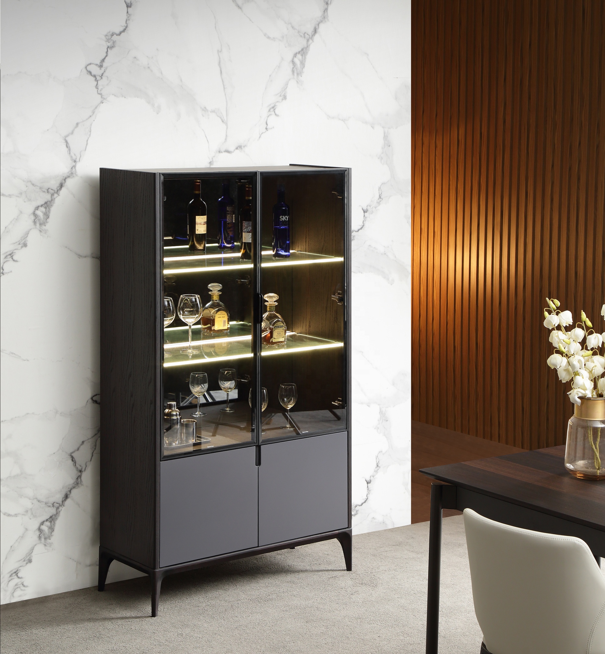 Living room furniture wooden wine storage cabinet design
