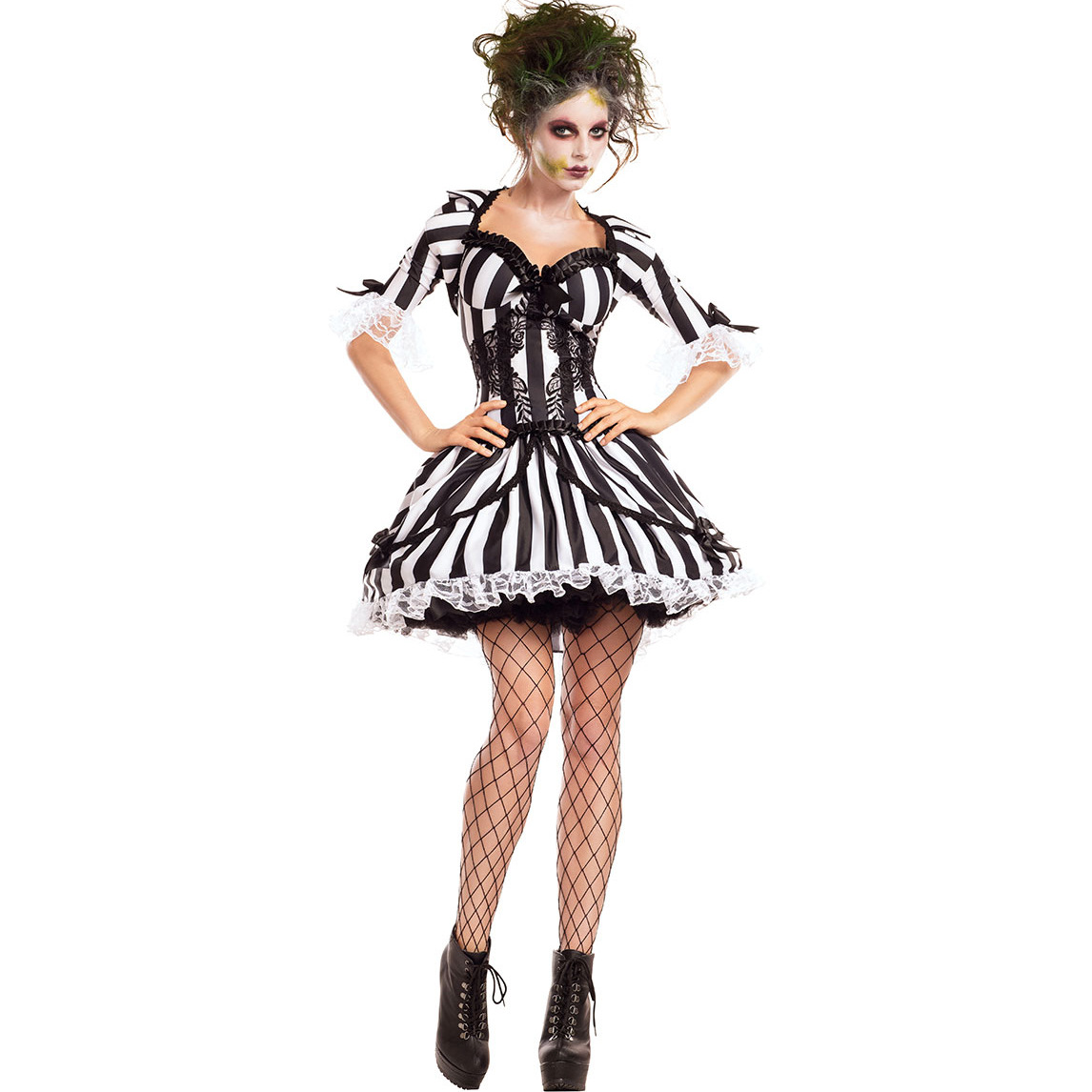 Game uniform role play Cosplay women Halloween stripe devil costume Vampire Costume