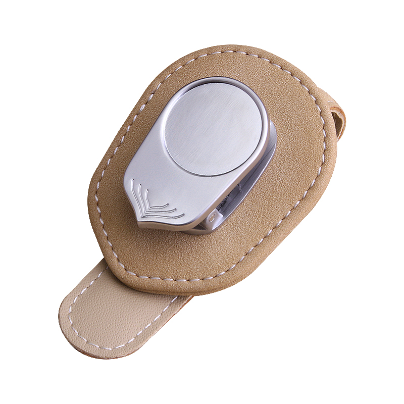 New Suede leather metal spectacle clip eyeglasses Mount for Car Sun Visor Custom Car Sunglasses Eyeglasses Storage Holder Clip