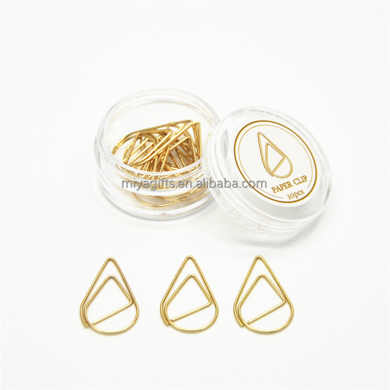 Paper clips color drop-shaped small simple classic cute lovely pure metal paperclips for agenda diary planner