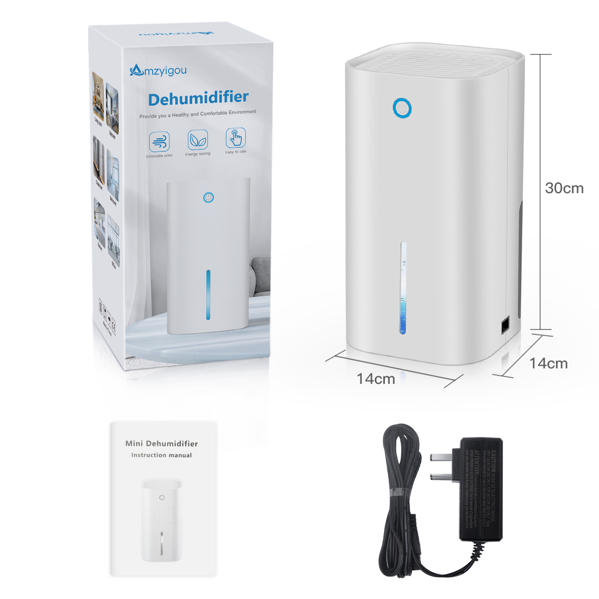Mini Dehumidifier 850ml Water Tank 215 sq.ft for Living room Bedroom RV Dorm Kitchen Closet Ultra Quiet Compact Dehumidifier
