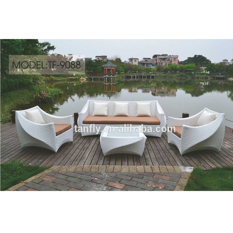 4pcs White Rattan Outdoor Leisure Sofa Set Furniture for Garden Patio