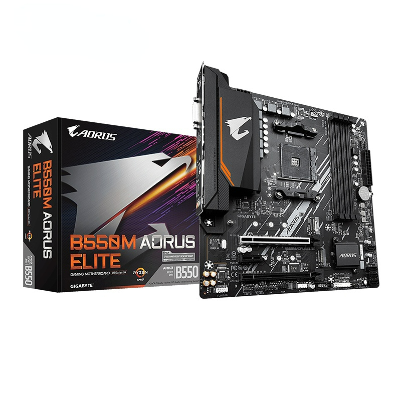 GA B550M AORUS ELITE Новый Micro-ATX AMD B550 DDR4 4733(O.C.)MHz M.2 USB3.2 128G двухканальный разъем AM4 материнская плата