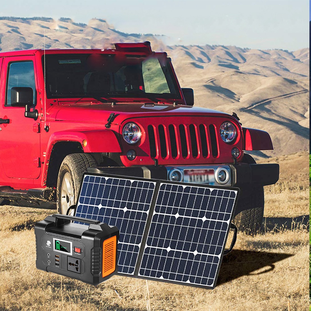200W Portable Power Station Sunpow 40800mAh Solar Generator with 110V AC Outlet/2 DC Ports/3 USB Ports  Battery Power Supply