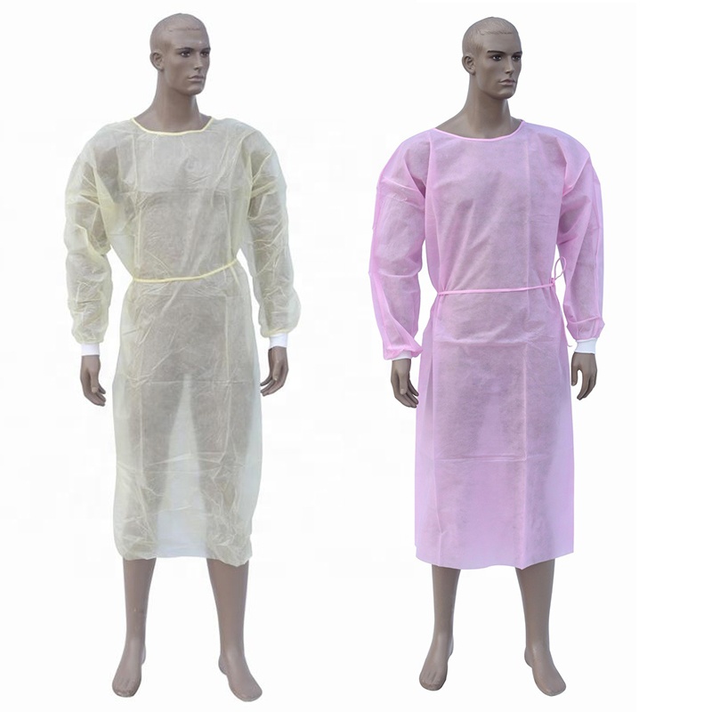 Disposible Gown For Hospital Non-Woven Pe Level1 25 Sms Sugical Medical Non Sterile Impervious Isolation Gown Level2