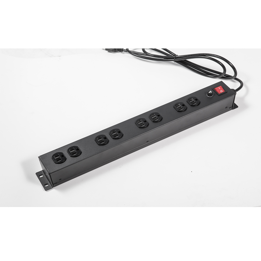 Rack Mount PDU American Type 8 way 1U Aluminum Shell 15A