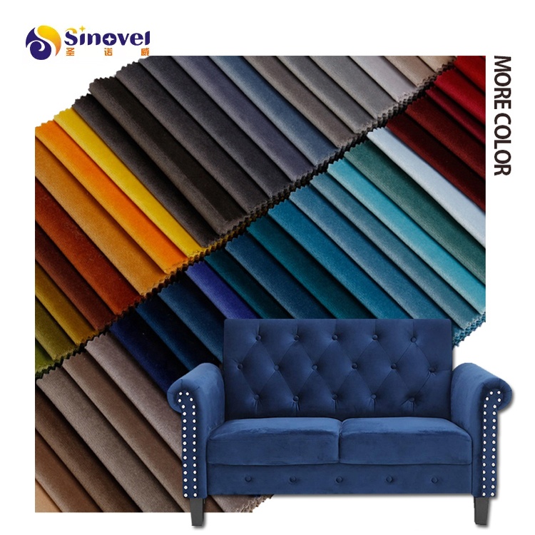 China Sinovel Hometextile Holland velvet Manufacturer Multi-colors Design Holland Plain Plush velvet Sofa Fabric
