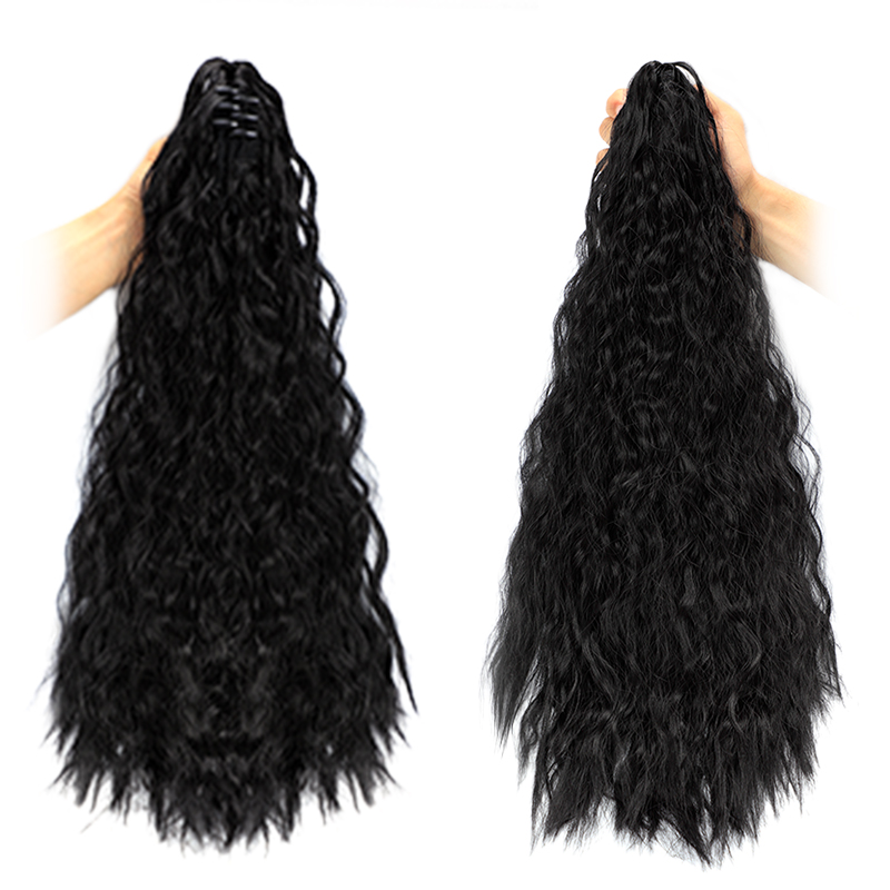 Smart Braid Synthetic Hair Claw Clip In Ponytail Chignon Afro Kinky Curly Synthetic Ponytail Extensions