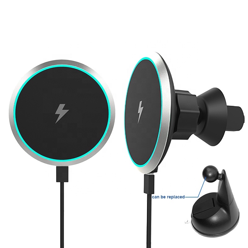 CE FCC Fast Magnetic Car Wireless Charger Stand Mount 15W Qi Magnet For Iphone 12 Phone Holder Magsafing Wireless Car Charger