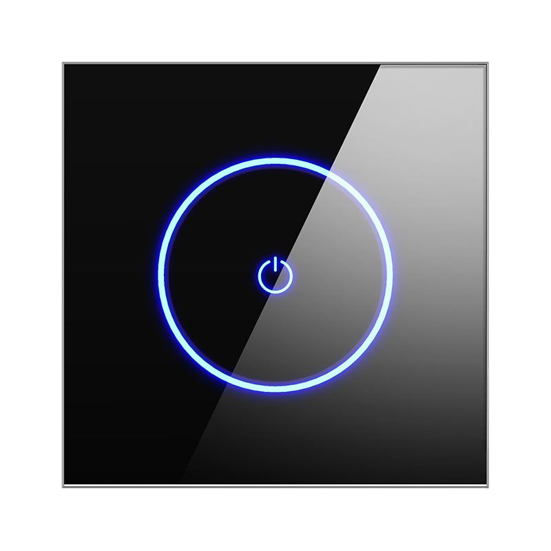 Hot selling Black Glass Panel EU Standard wireless SMART Touch Switch Light WIFI WALL SWITCH 10A