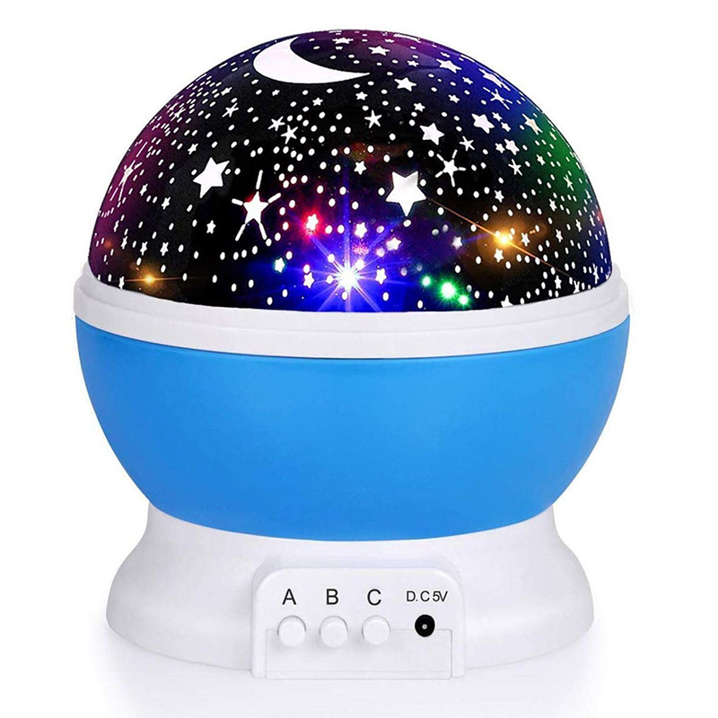Hot Selling 360-Degree Rotating Starry Star Projector Desk Lamp 4 LED 8 Colors Changing with USB Cable Kids Star Night Light