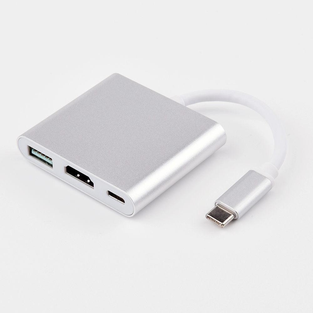 Самый продаваемый многопортовый кабель 4K 3 в 1 Тип C для Hdtv + Usb3.0 Кабельный адаптер концентратор