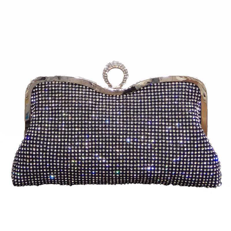Hot sale banquet and evening ladies soft bag handbag diamond shoulder diagonal bag