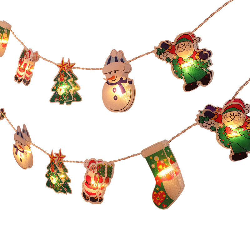 New arrival socks Santa Snow design Christmas tree glitter outdoor light Christmas lighted lawn decorations