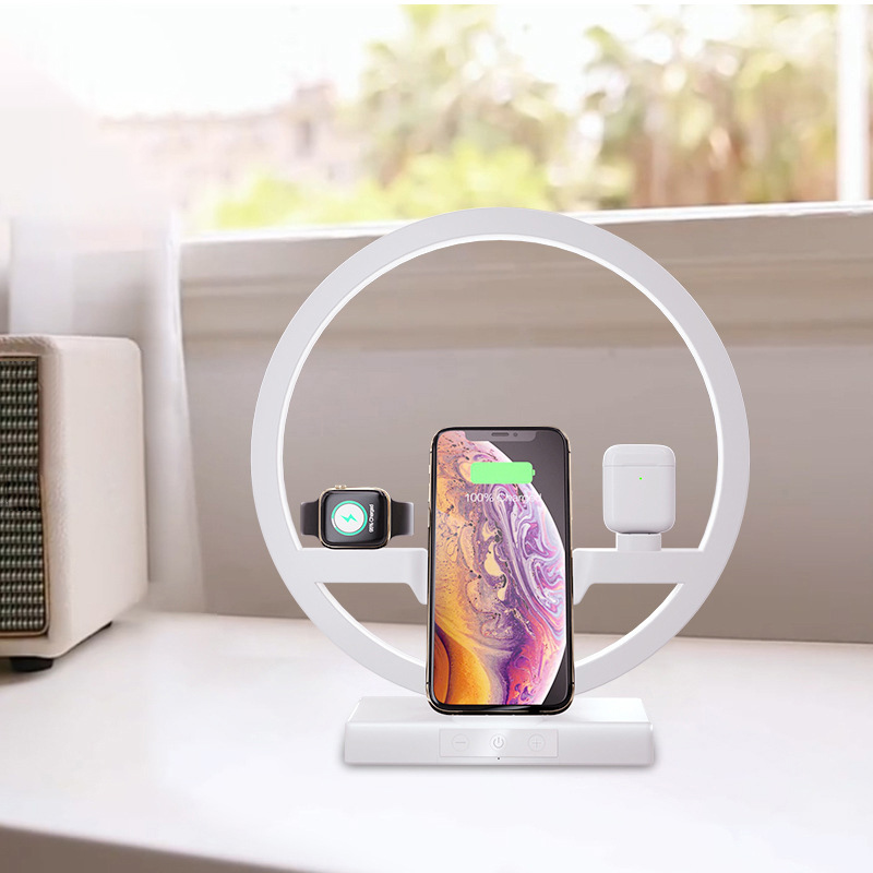 Зарядная док-станция 3 в 1 для iPhone, настольная лампа, беспроводное зарядное устройство для Apple watch, зарядная подставка для AirPods
