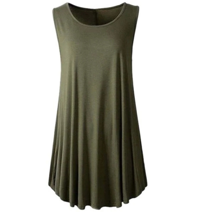 Solid color casual summer plus size summer swing dresses for women
