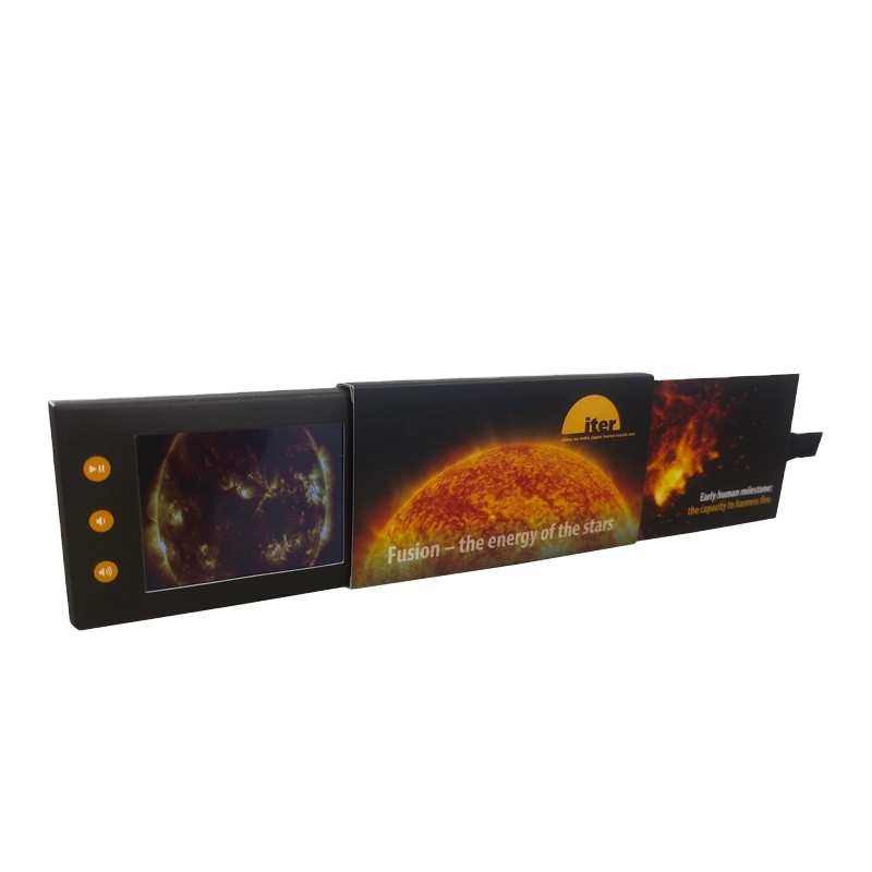 Новый дизайн LED видео поздравительная открытка 2,4 Inch ЖК-экран видео брошюра A4/A5 Размер видео визитная карточка с 256 Мб памяти