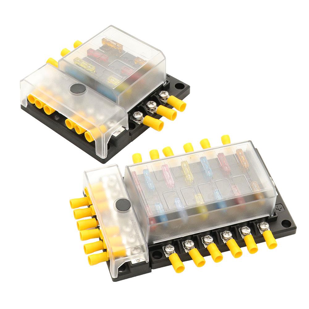 12V 32V M5 серьги-гвоздики со светодиодной индикаторной лампой 6 выходов 12 способов плавкий предохранитель блок для авто автомобиль лодка морской предохранителей держатель
