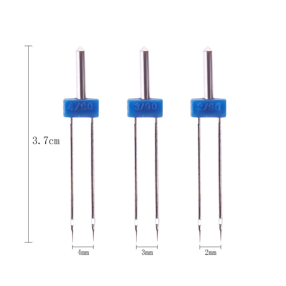 Горячая Распродажа, 3 шт., стальные Швейные иглы, двойные иглы, швейные иглы, вязальные иглы, Размер 2,0/90-3,0/90-4,0/90