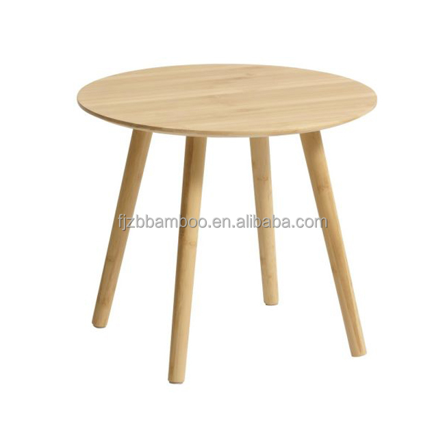 Modern Style Small round Bamboo Sofa Table Coffee or Tea Side Table for Living Room for Home Use