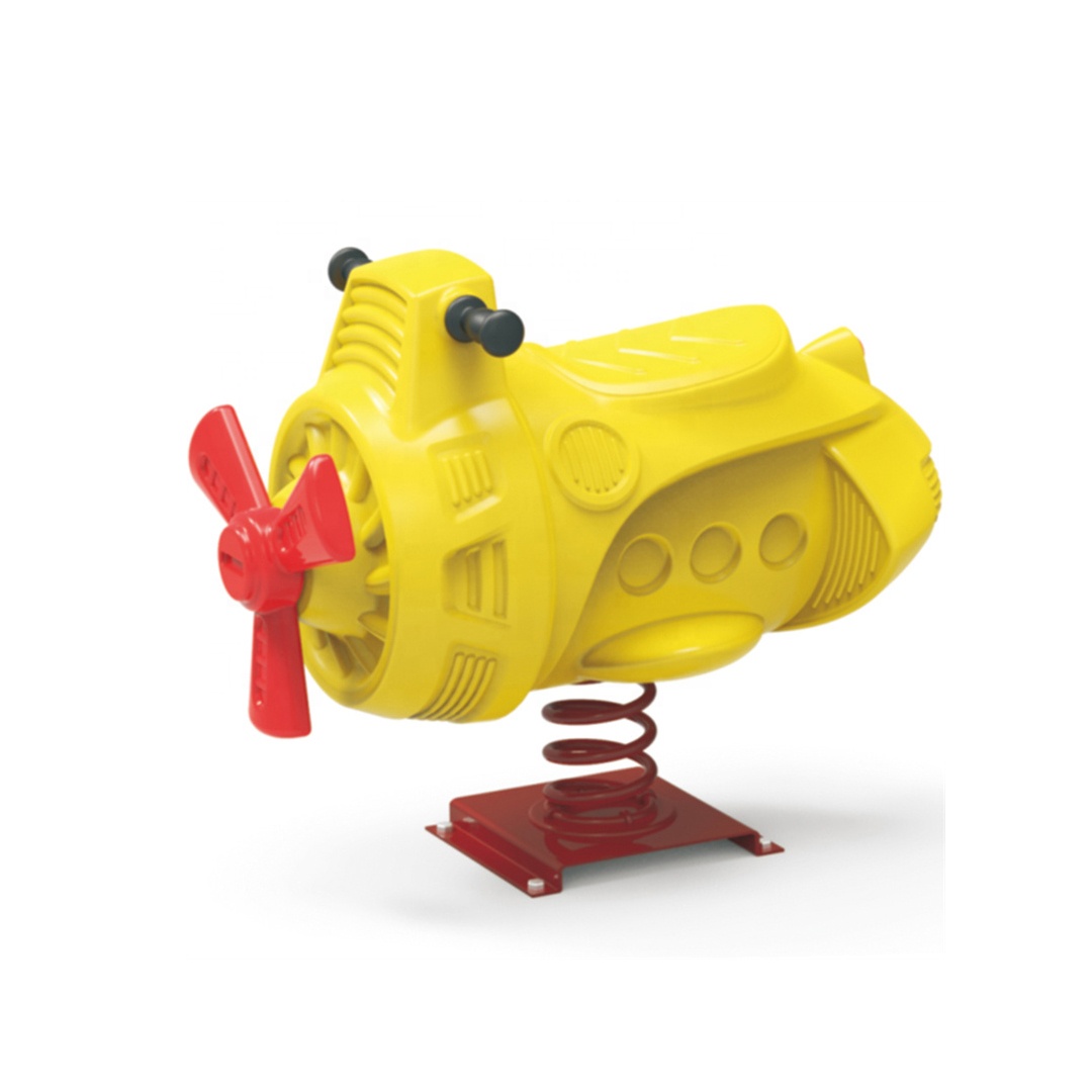 Children playground spring rocker toys shake chair plastic commercial rocker chair for preschool
