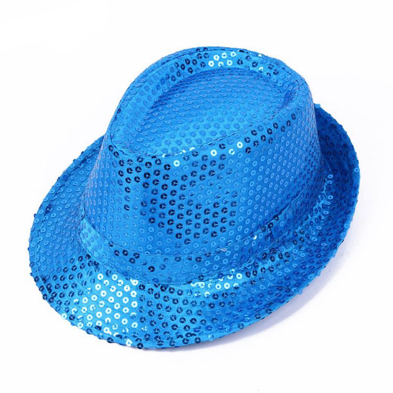 Sequins Party Unisex Adult Fashion New Jazz Cap Personality Solid Color Shading Stage Performance Hat Top Hat