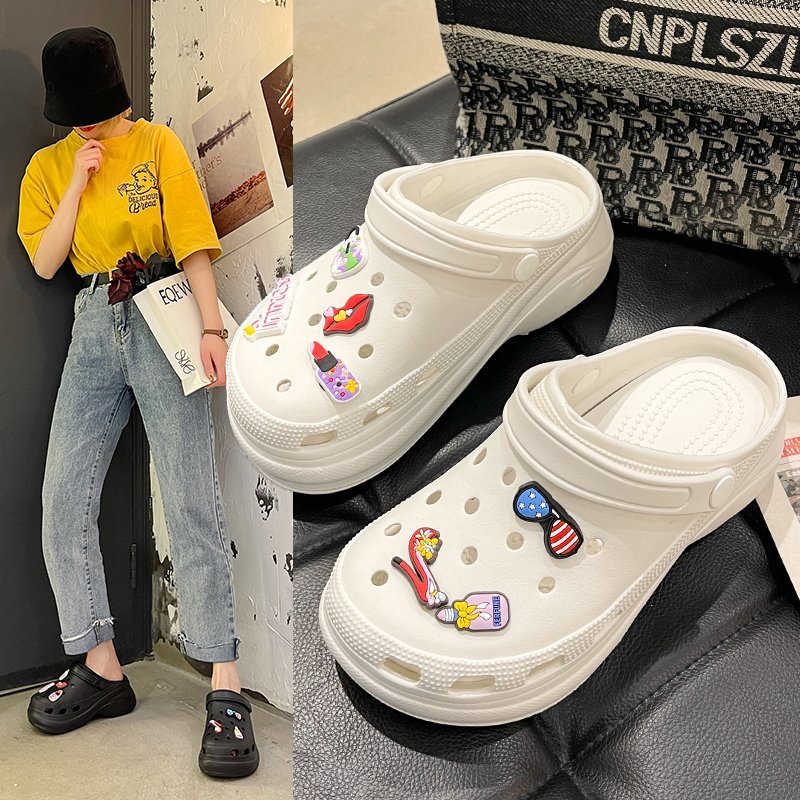 New Casual Women Rainbow Garden Shoes Non-Slip Sandals Slip On Girl Fashion Slides Outdoor Beach Beach Shoes Women Croc Clogs