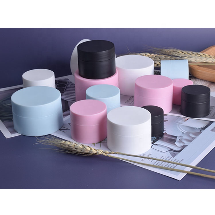 Wholesale stock round 5g 10g 15g 20g 30g 50g white black pink empty cosmetic packaging cream plastic jars with lid