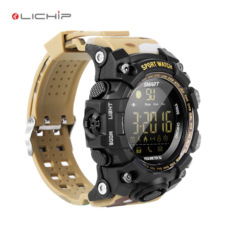 LICHIP LX16S спортивные Смарт-часы Цифровые мужские 5atm водонепроницаемые Смарт-часы камуфляжные reloj ex16 ex16s hombre армейские военные militar