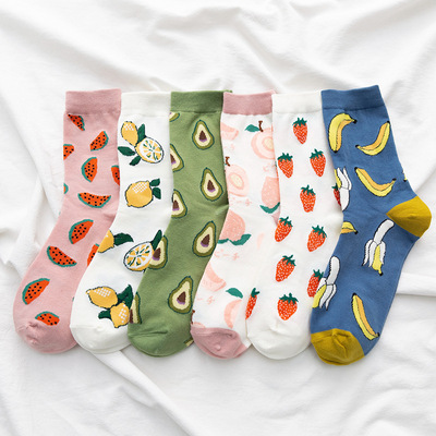 sxx270 Fruit women's socks strawberry in tube cotton socks wholesale