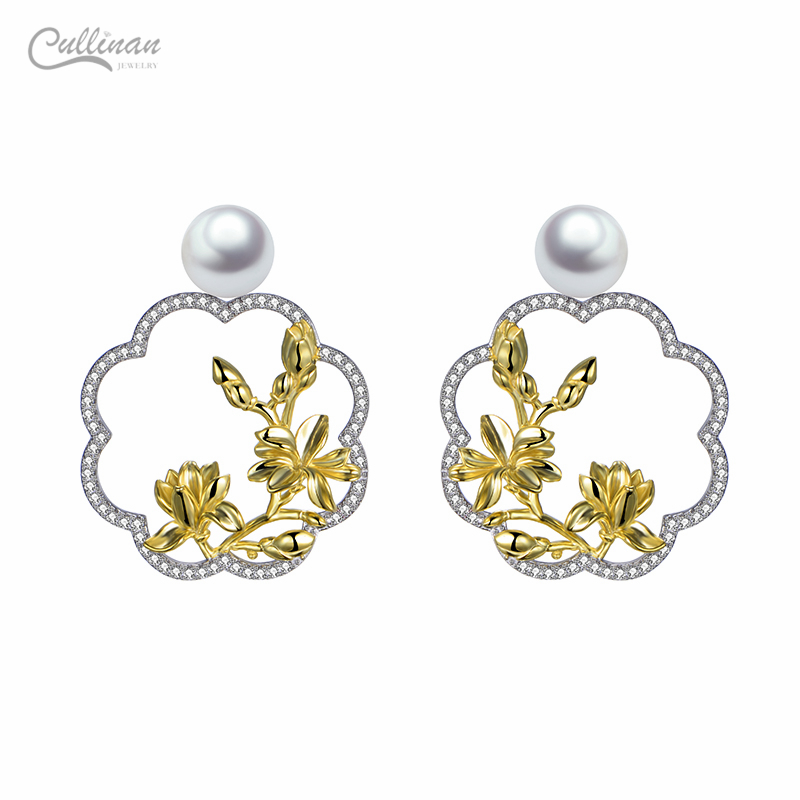 New Handmade Necklace 925 Sterling Silver Earrings 2021 Fashion Latest Designer Necklace Famous Brands Magnolia Flower Earring