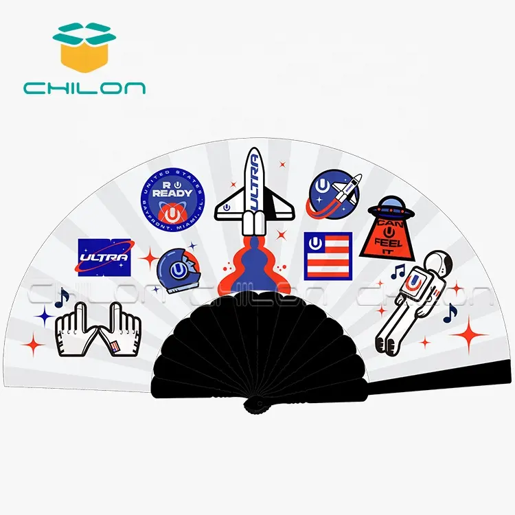 Hand Fan Manufacturer Customized Nylon Fabric Hand Held Fans Plastic Fan Portable For Sale
