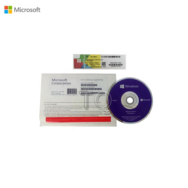 Оптовая продажа windows 10 pro Оригинальный OEM полный пакет английская версия Бесплатная доставка DHL