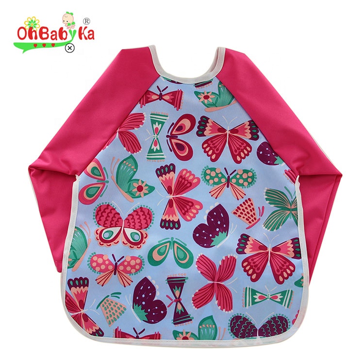 2020 Colorful print waterproof fabric for long sleeved baby bibs