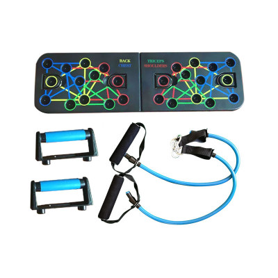 Foldable push-up board fitness gym adjustable 14-in-1 push up board resistance bands push-up training board exercise muscle